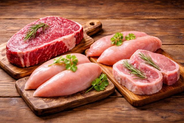 carnes bovina porcina aviar